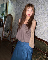 (3color) Shirring Wrap Pocket Long Skirt