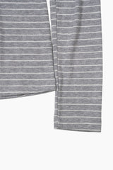Seasoning stripe hood long sleeve