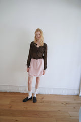 Petal satin skirt_pink
