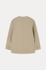No Collar Tailored Jacket_Beige