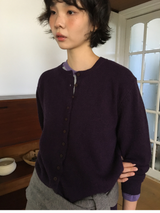 Dual-button round cardigan (3color)