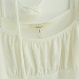 Shirring Ribbon Puff Top 231330518