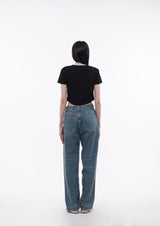 FREEDOM SIDE STRING CROP T-SHIRTS