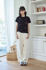26SS★ マッシュルームステッチクロップ半袖Tシャツ