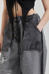 OUT FLAGE PANTS-BK