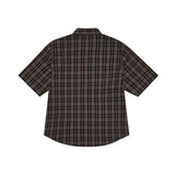  POCKET CHECK HALF SHIRTS (BROWN)