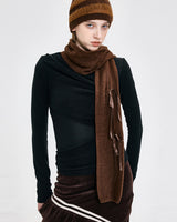 Ribbon Tied Muffler _ BROWN