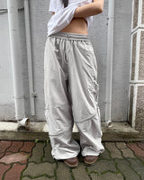 Erem Zipper String Two-Way Banded Wide Cargo Pants