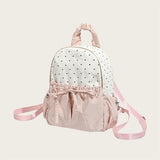 Ribbon Polka Dot Canvas Backpack – Cute College & Commuter Bag