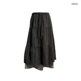 (2color) Daisy Dot Cancan Layered Long Skirt
