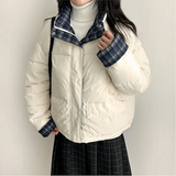 Daring checkered lining point short padded coat