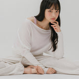 オフショルダー ニット トップ(IVORY)
