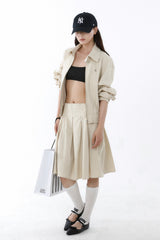 SMOKE MIDI SKIRT_BEIGE