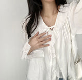 Poen puff string frilled blouse