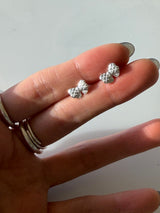 [925silver] キルティング リボンピアス