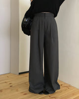 Meld Buckle Pintuck Slacks Pants
