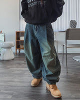 Kenta rivet pintuck balloon denim pants