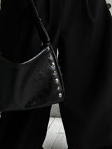 studded shoulder shark bag