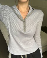 [MADE] ボーダーフーディー長袖Tシャツ