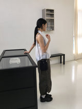 ハテムサイドシャーリングナイロンカーゴロングスカート