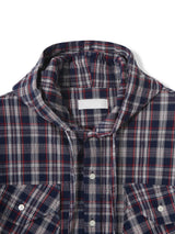 Plaid Check Hooded Shirt (2 Colors)