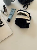 Clam round pouch _ Corduroy navy