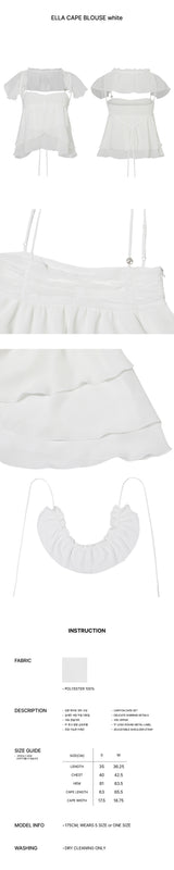 ELLA CAPE BLOUSE white