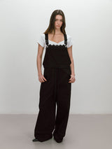 FLOWER LACE OVERALL / BLACK