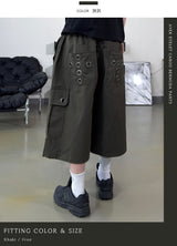 Aver Eyelet Cargo Bermuda Pants