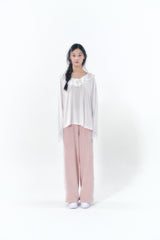 Velvet Lace Track Pants Pink