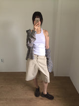 Cotton maxi bermuda pants (1color)