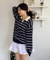 Bintz Stripe Collar Knitw