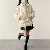 ポニーシックベルトダブルハイネックコート