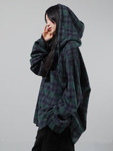 (UNISEX) Vintage Check Hood Shirt