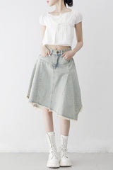 Reneck denim ankle skirt