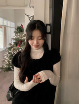 Wool Tencel Turtleneck Arm Warmer T-shirt (5color)