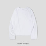 Diagonal Snap Raglan Crop Long Sleeve Tee