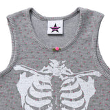 Floral Bone Sleeveless Gray