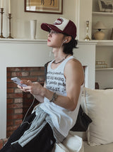 フアハーフレタリングセミオーバーフィットノースリーブ