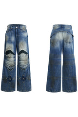 Armored Cross Cutout Denim