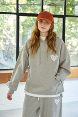 GOODLUCK HEART HOODIE / MELANGE