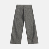 Sloped Wool One-Tuck Wide Slacks