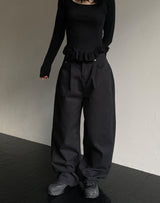 double pintuck wide pants