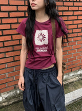 Tiav Flower Printing Short Sleeve Tee