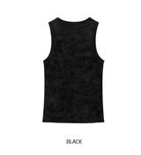 26SS★ [PLAN MADE/MADE] Acid Henley Neck Washing Sleeveless