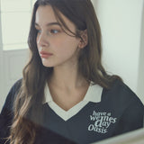 Signature Nylon Collar Sweatshirt_Navy