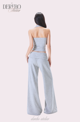Object Sleeveless Flare Pants Sweat Suit Set (SET)
