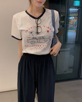 Trow printed short-sleeved T-shirt