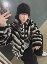 Wavy Gradation Fur Jacket