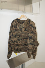 camouflage thick hood zip-up